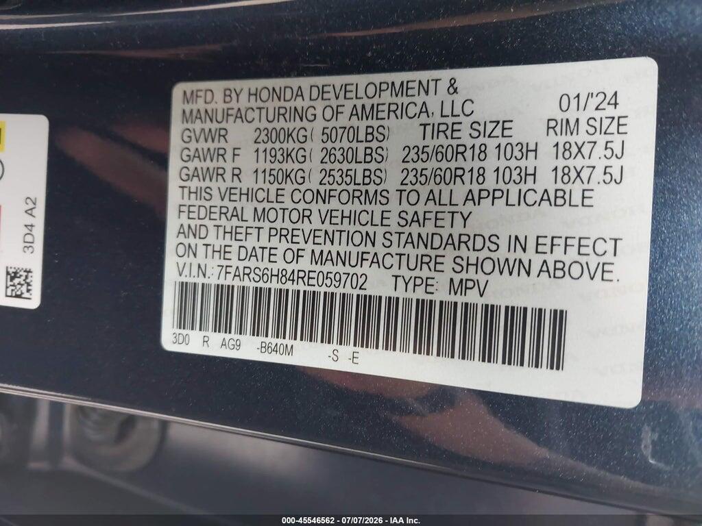 7FARS6H84RE059702 2024 HONDA CR-V HYBRID photo no. 9