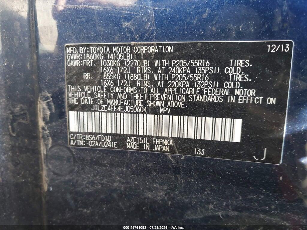 JTLZE4FE4EJ050604 2014 SCION XB photo no. 9