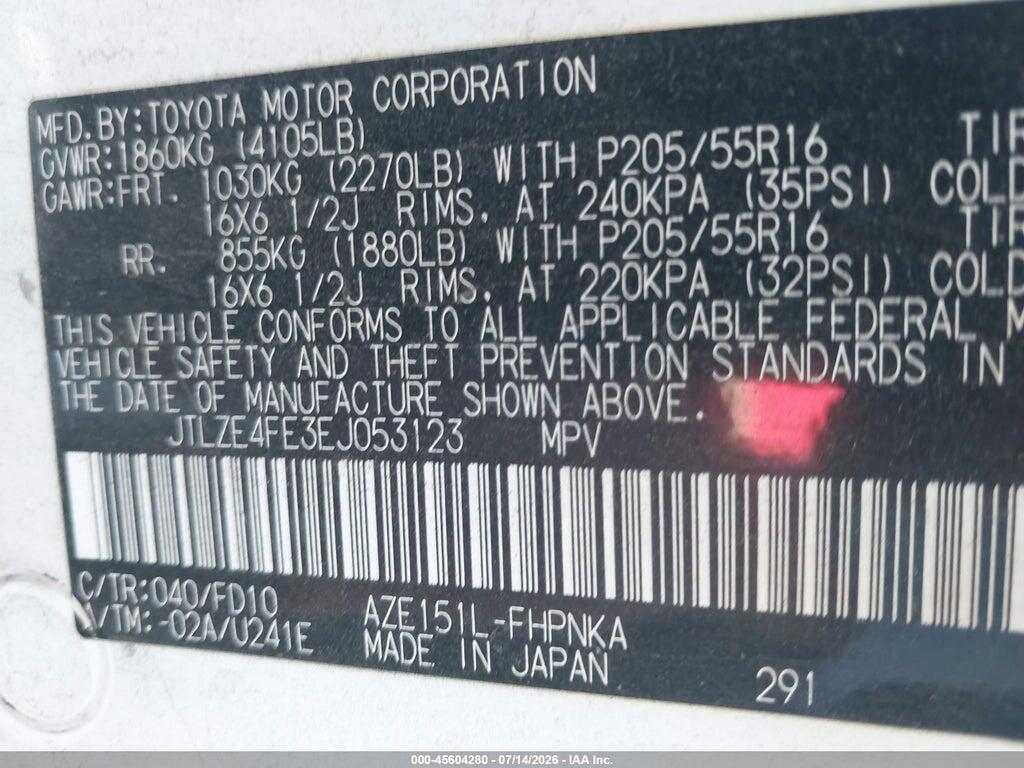 JTLZE4FE3EJ053123 2014 SCION XB photo no. 9
