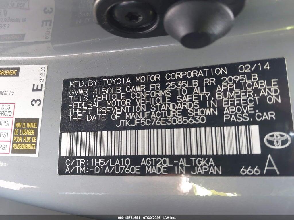 JTKJF5C76E3085630 2014 SCION TC photo no. 9