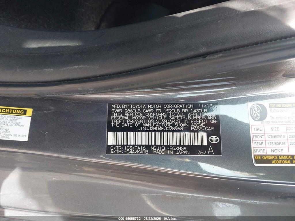 JTNJJXB04EJ028968 2014 SCION IQ photo no. 9