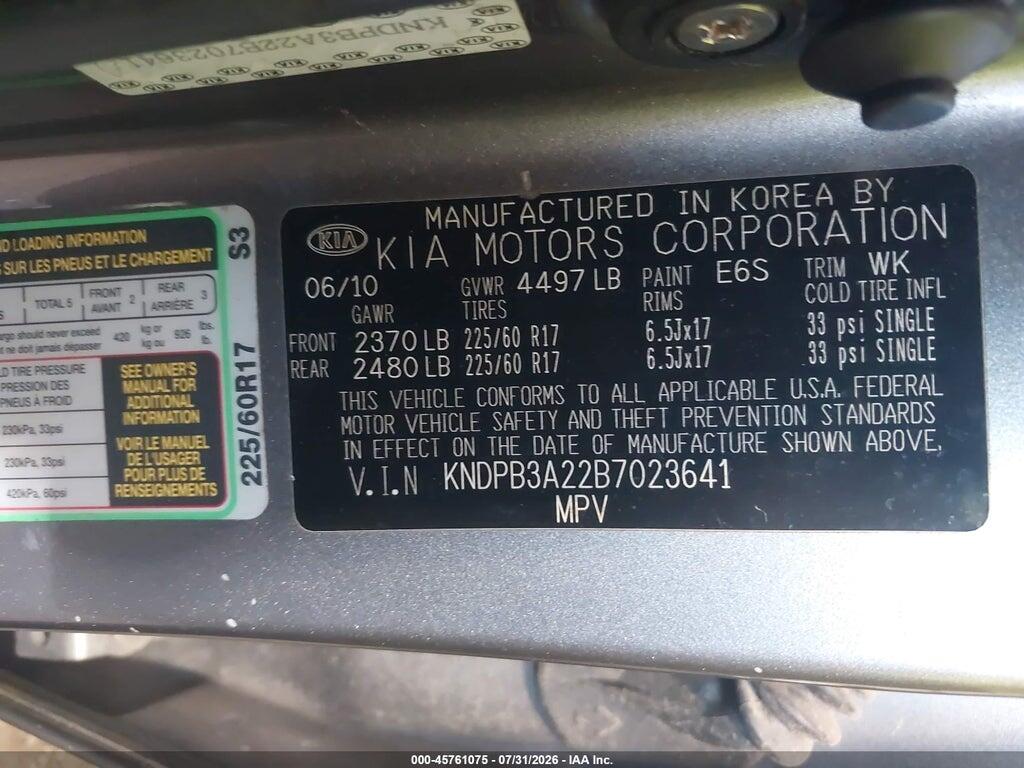 KNDPB3A22B7023641 2011 KIA SPORTAGE photo no. 9