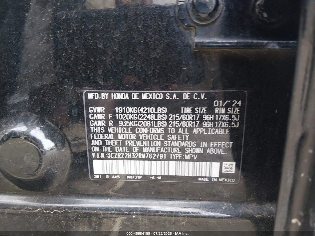 3CZRZ2H32RM762791 2024 HONDA HR-V photo no. 9