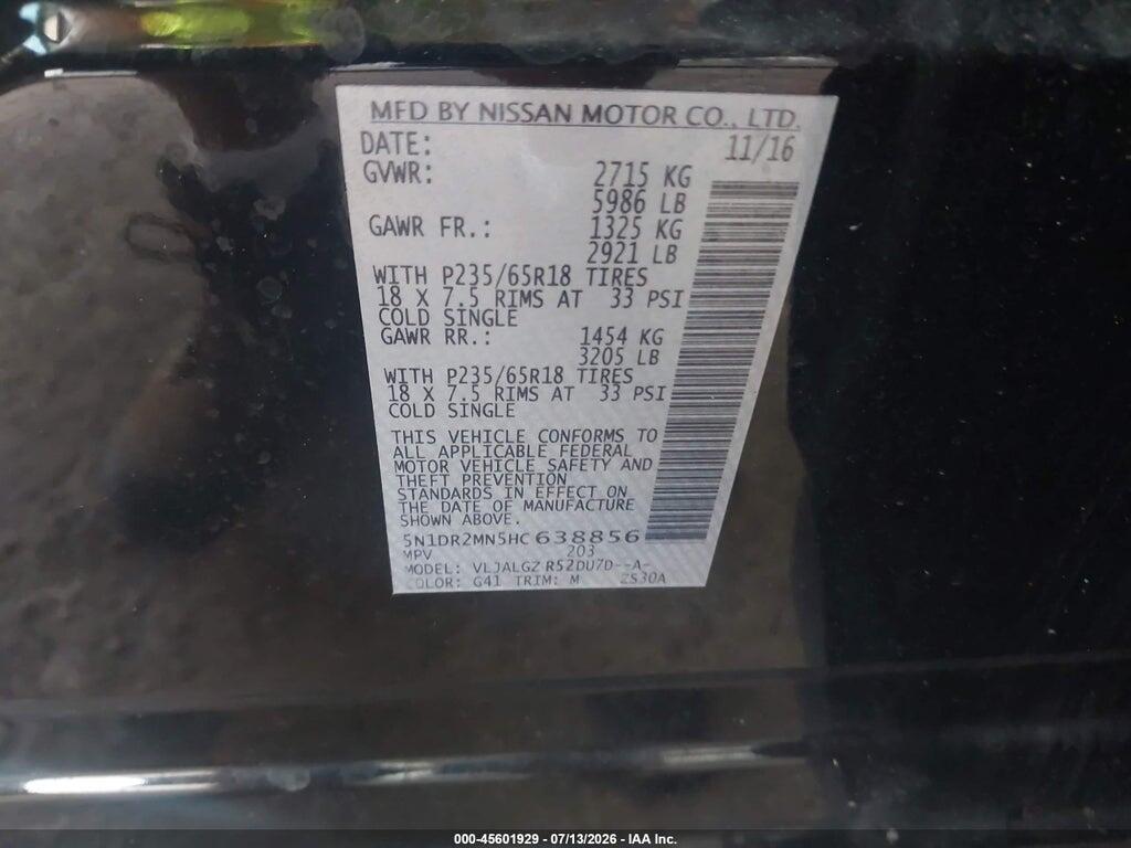 5N1DR2MN5HC638856 2017 NISSAN PATHFINDER photo no. 9