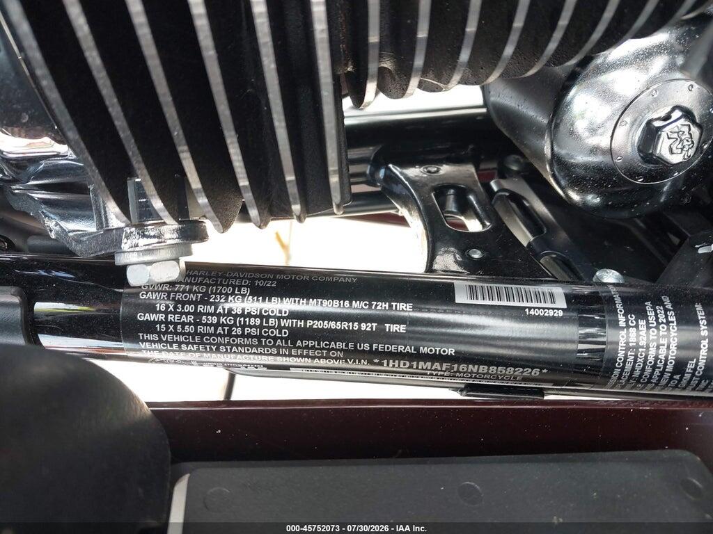 1HD1MAF16NB858226 2022 HARLEY-DAVIDSON FLHTCUTG photo no. 10