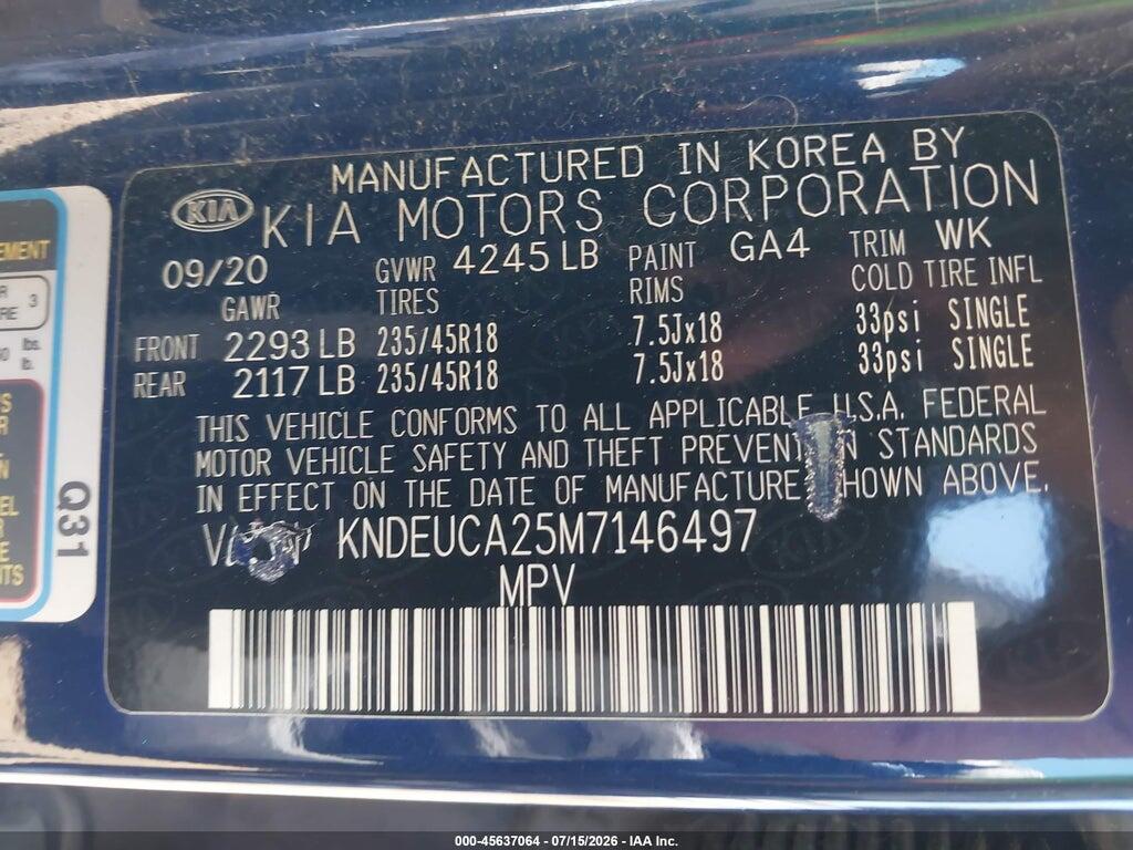 KNDEUCA25M7146497 2021 KIA SELTOS photo no. 9