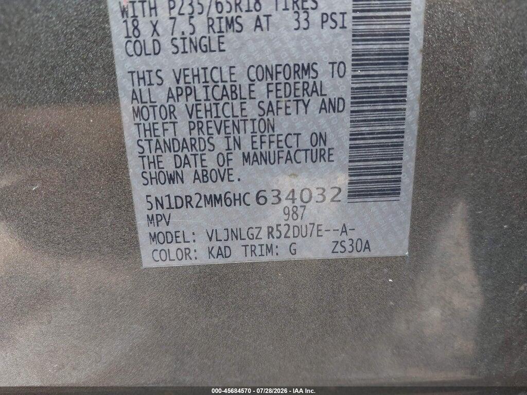 5N1DR2MM6HC634032 2017 NISSAN PATHFINDER photo no. 9