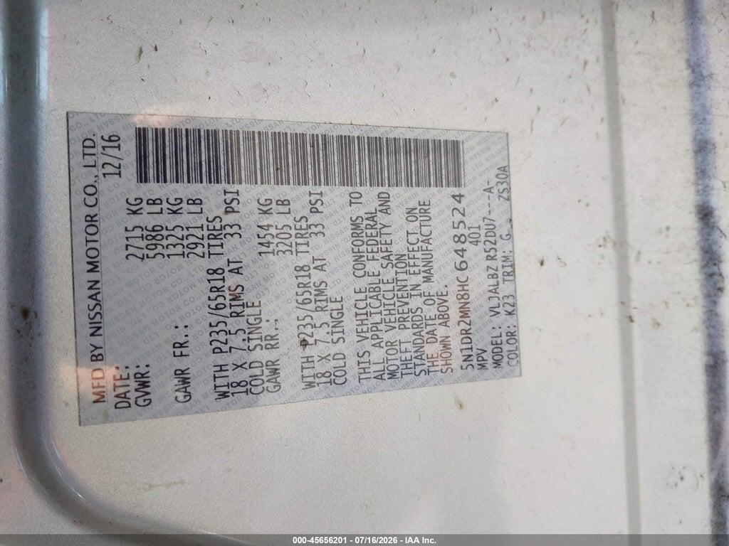 5N1DR2MN8HC648524 2017 NISSAN PATHFINDER photo no. 9