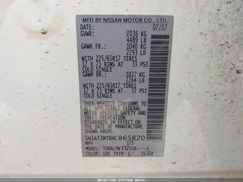 5N1AT2MT8HC865820 2017 NISSAN ROGUE photo no. 9