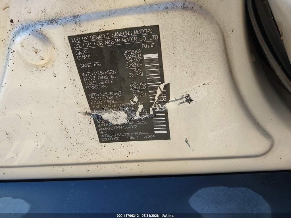 KNMAT2MT6HP504972 2017 NISSAN ROGUE photo no. 9