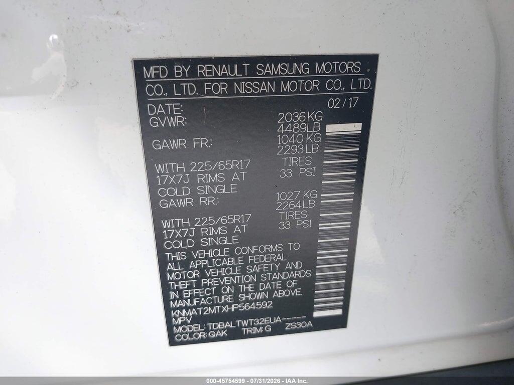 KNMAT2MTXHP564592 2017 NISSAN ROGUE photo no. 9