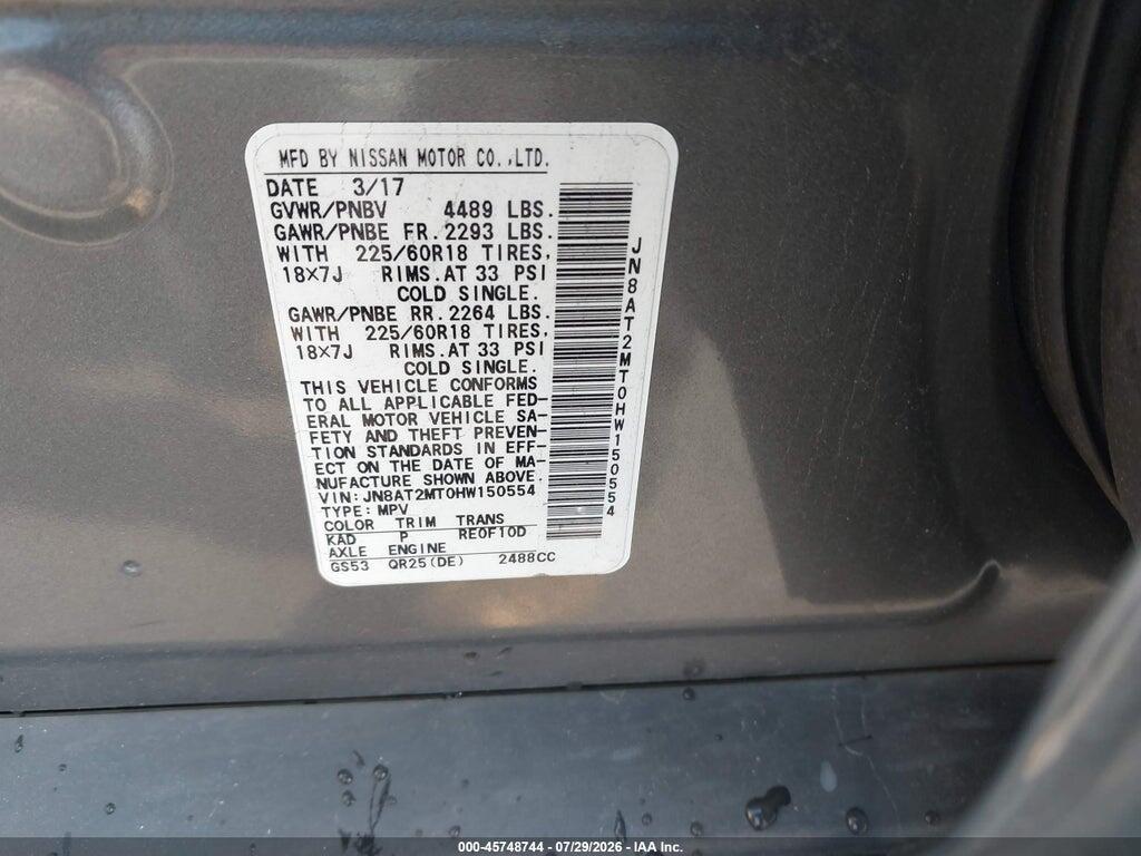 JN8AT2MT0HW150554 2017 NISSAN ROGUE photo no. 9