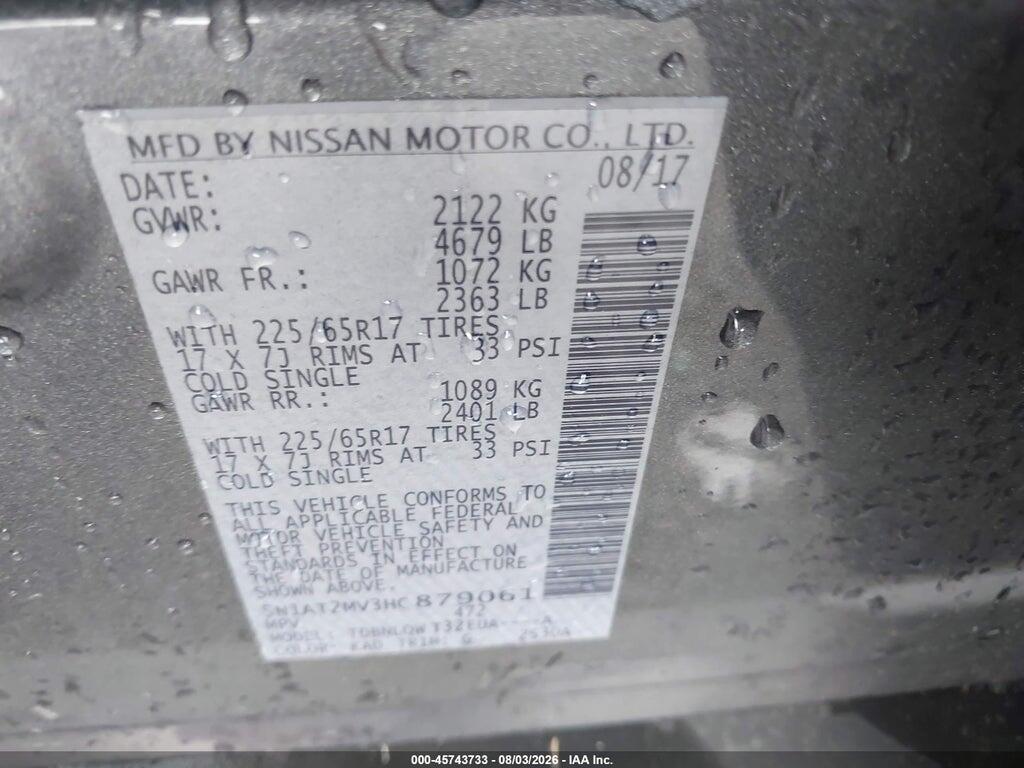 5N1AT2MV3HC879061 2017 NISSAN ROGUE photo no. 9