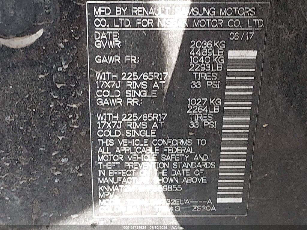 KNMAT2MT9HP589855 2017 NISSAN ROGUE photo no. 9