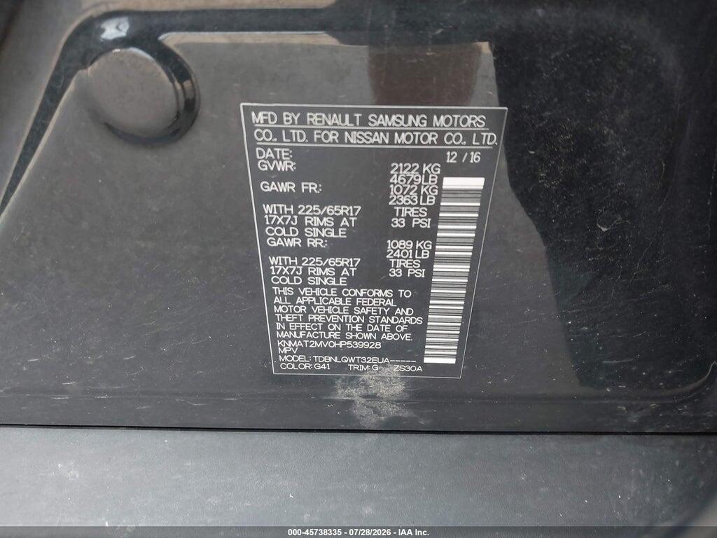 KNMAT2MV0HP539928 2017 NISSAN ROGUE photo no. 9