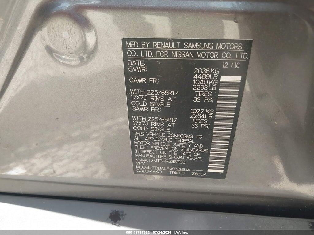 KNMAT2MT3HP536763 2017 NISSAN ROGUE photo no. 9