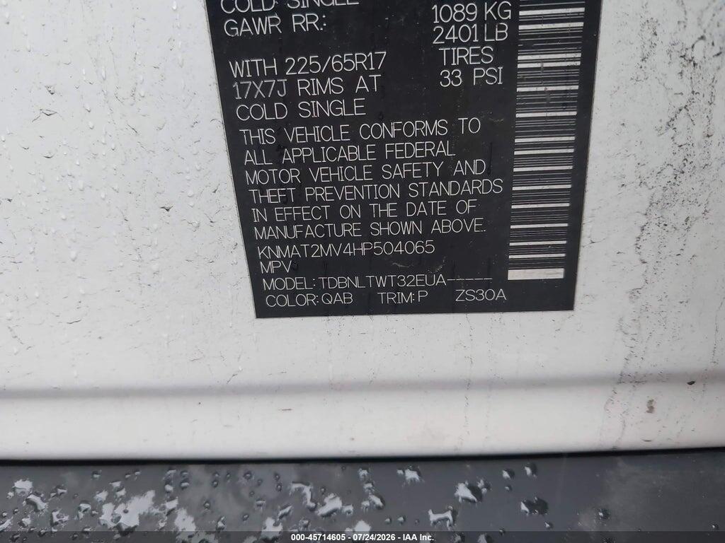 KNMAT2MV4HP504065 2017 NISSAN ROGUE photo no. 9