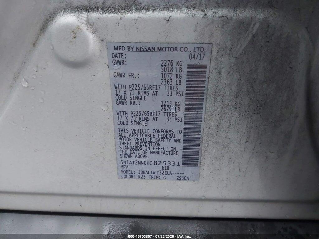 5N1AT2MN0HC825331 2017 NISSAN ROGUE photo no. 9