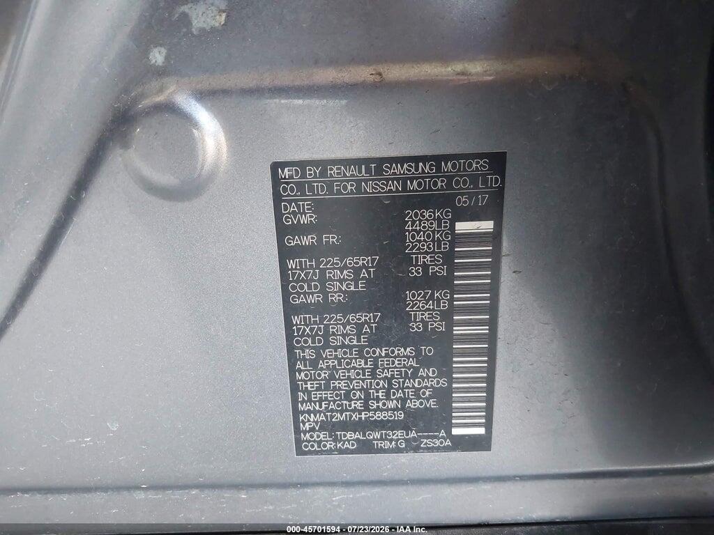 KNMAT2MTXHP588519 2017 NISSAN ROGUE photo no. 9