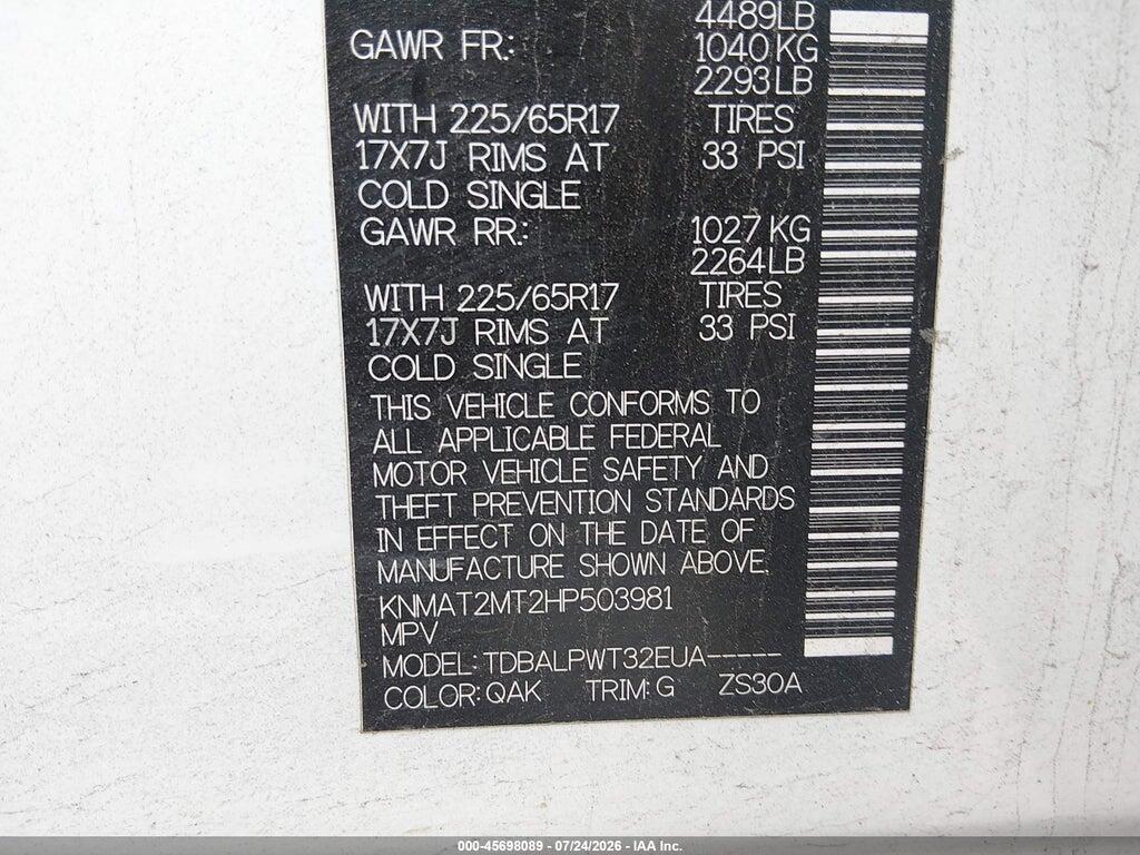 KNMAT2MT2HP503981 2017 NISSAN ROGUE photo no. 9