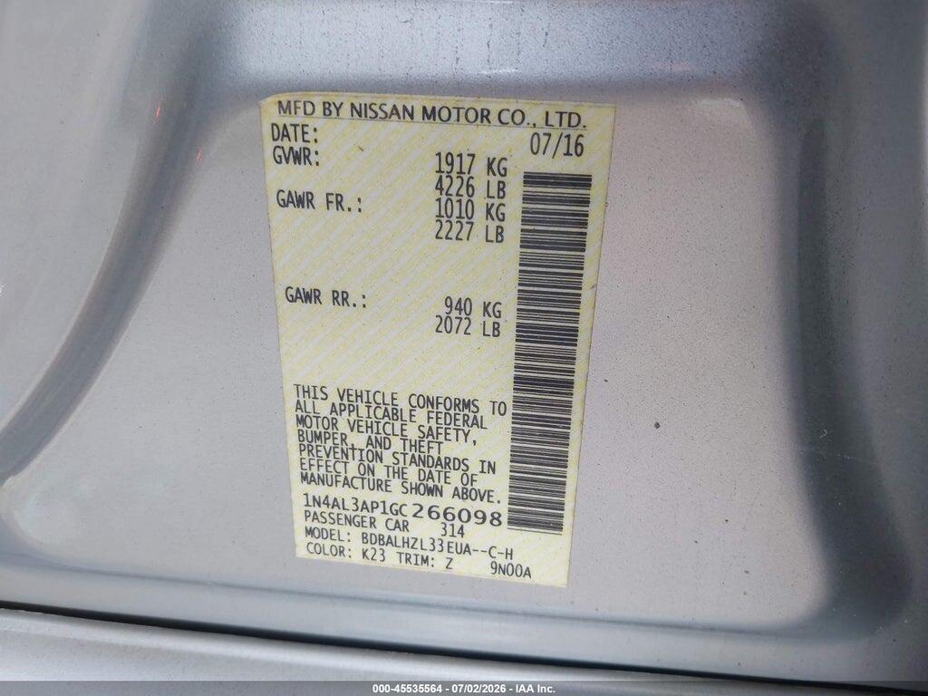 1N4AL3AP1GC266098 2016 NISSAN ALTIMA photo no. 9