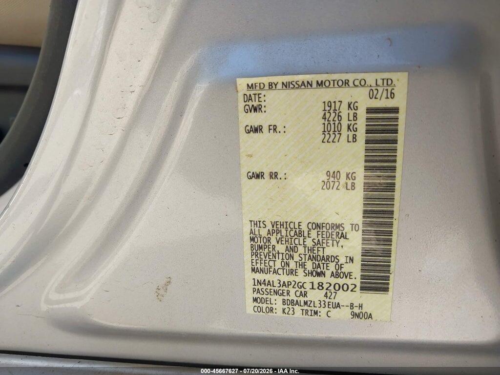 1N4AL3AP2GC182002 2016 NISSAN ALTIMA photo no. 9