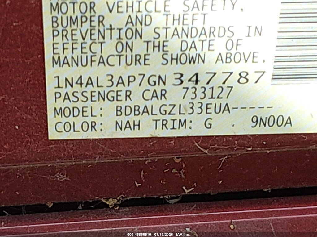 1N4AL3AP7GN347787 2016 NISSAN ALTIMA photo no. 9