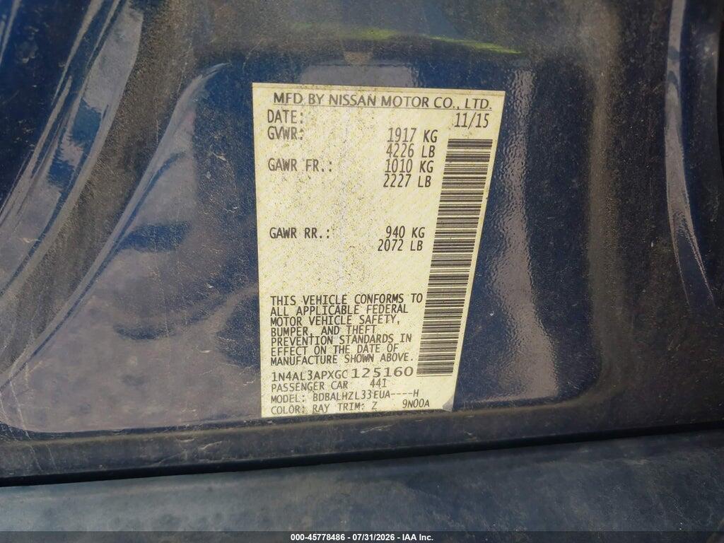 1N4AL3APXGC125160 2016 NISSAN ALTIMA photo no. 9