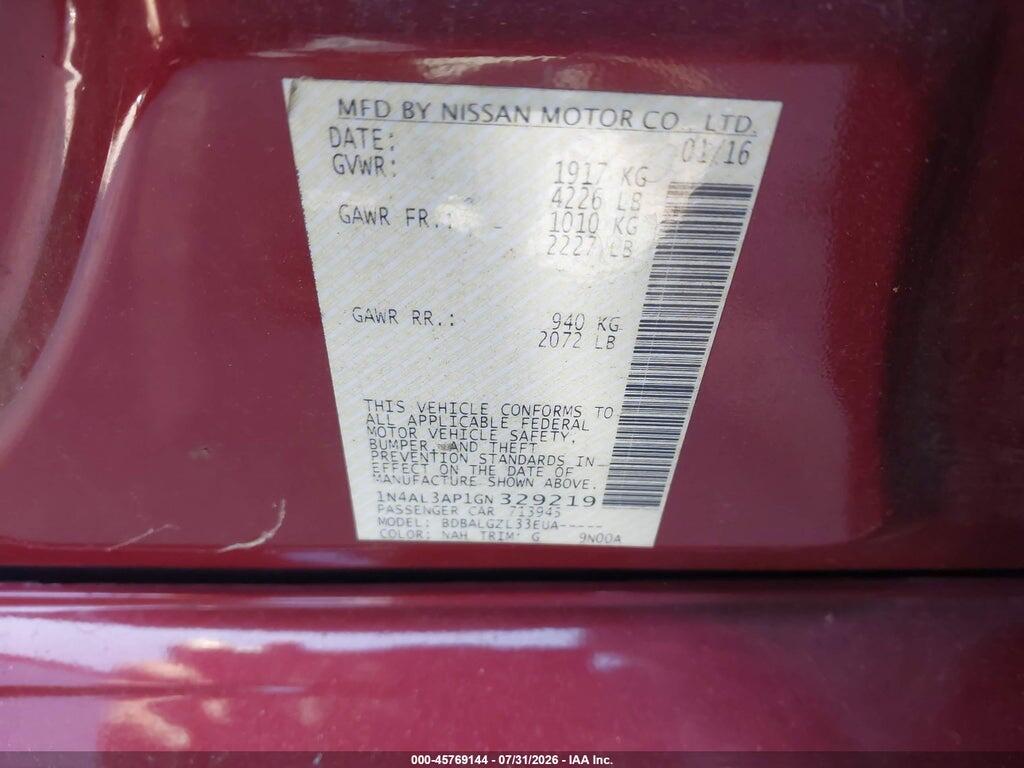 1N4AL3AP1GN329219 2016 NISSAN ALTIMA photo no. 9