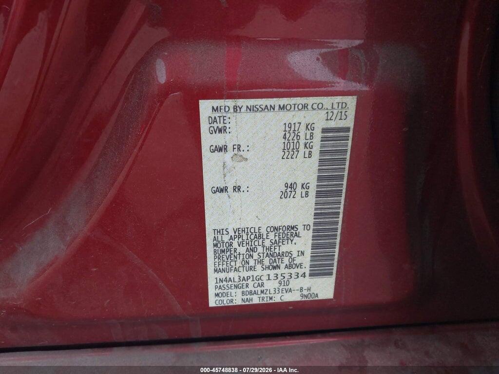 1N4AL3AP1GC135334 2016 NISSAN ALTIMA photo no. 9
