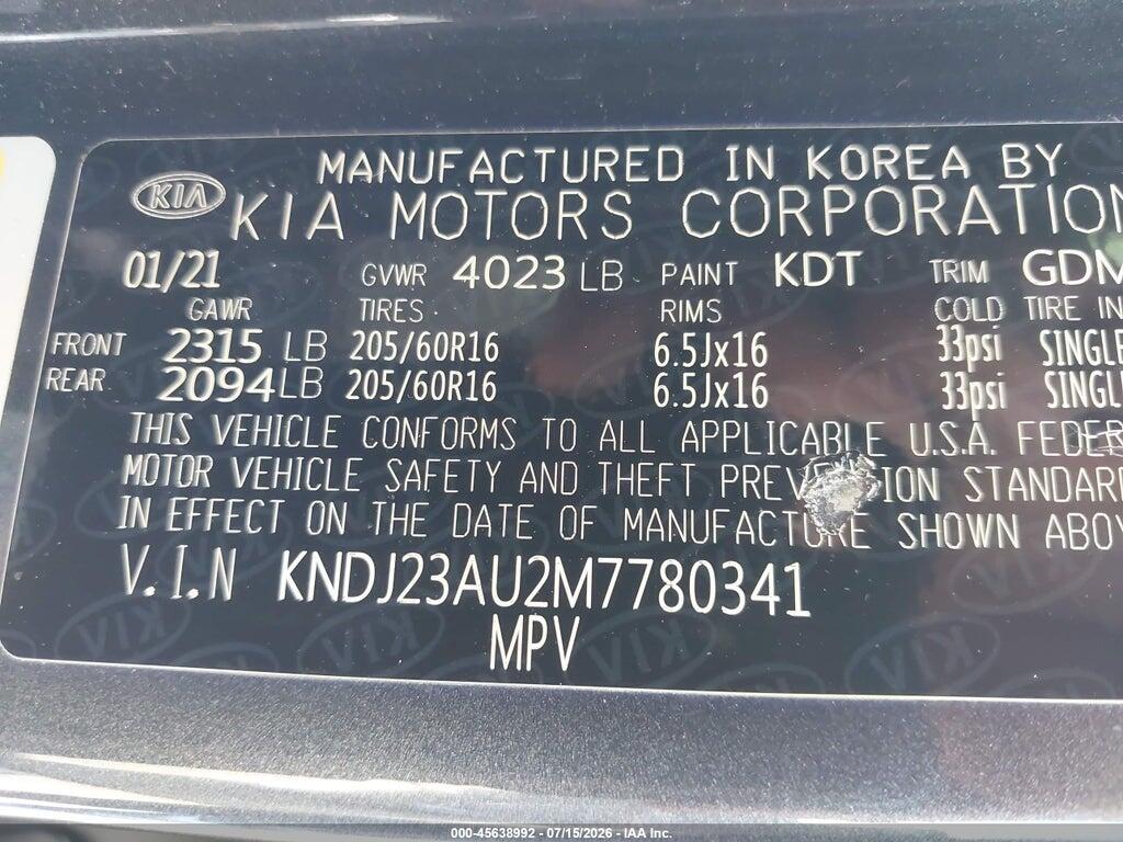 KNDJ23AU2M7780341 2021 KIA SOUL photo no. 4