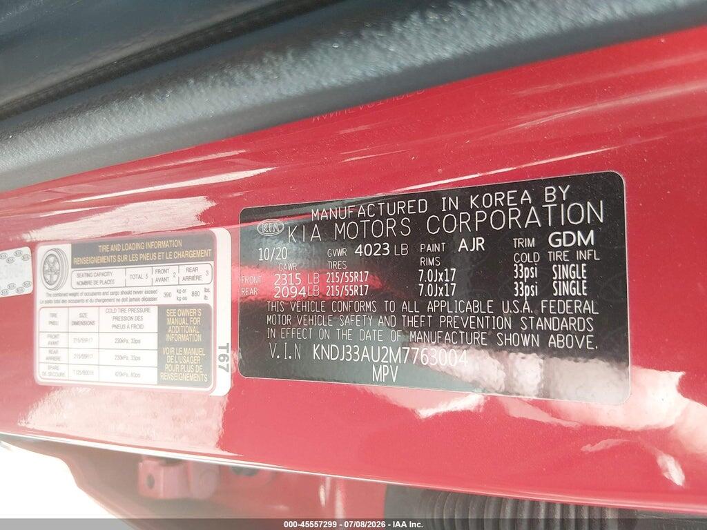 KNDJ33AU2M7763004 2021 KIA SOUL photo no. 9