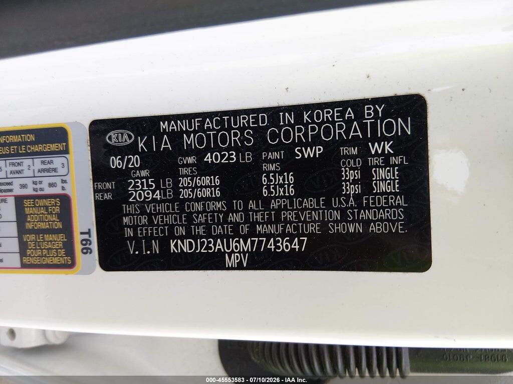 KNDJ23AU6M7743647 2021 KIA SOUL photo no. 9