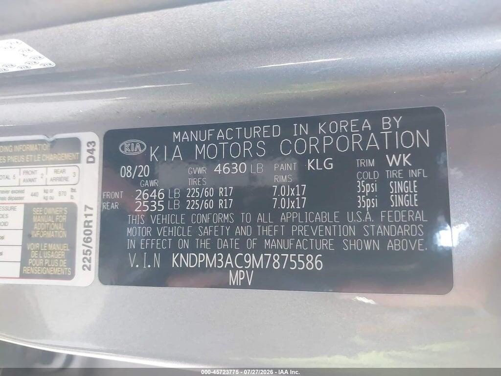 KNDPM3AC9M7875586 2021 KIA SPORTAGE photo no. 9