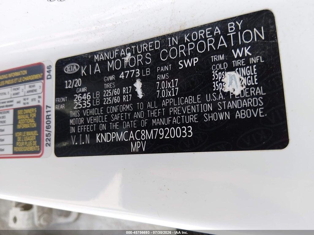 KNDPMCAC8M7920033 2021 KIA SPORTAGE photo no. 9