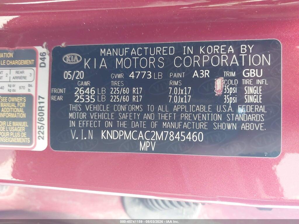KNDPMCAC2M7845460 2021 KIA SPORTAGE photo no. 9