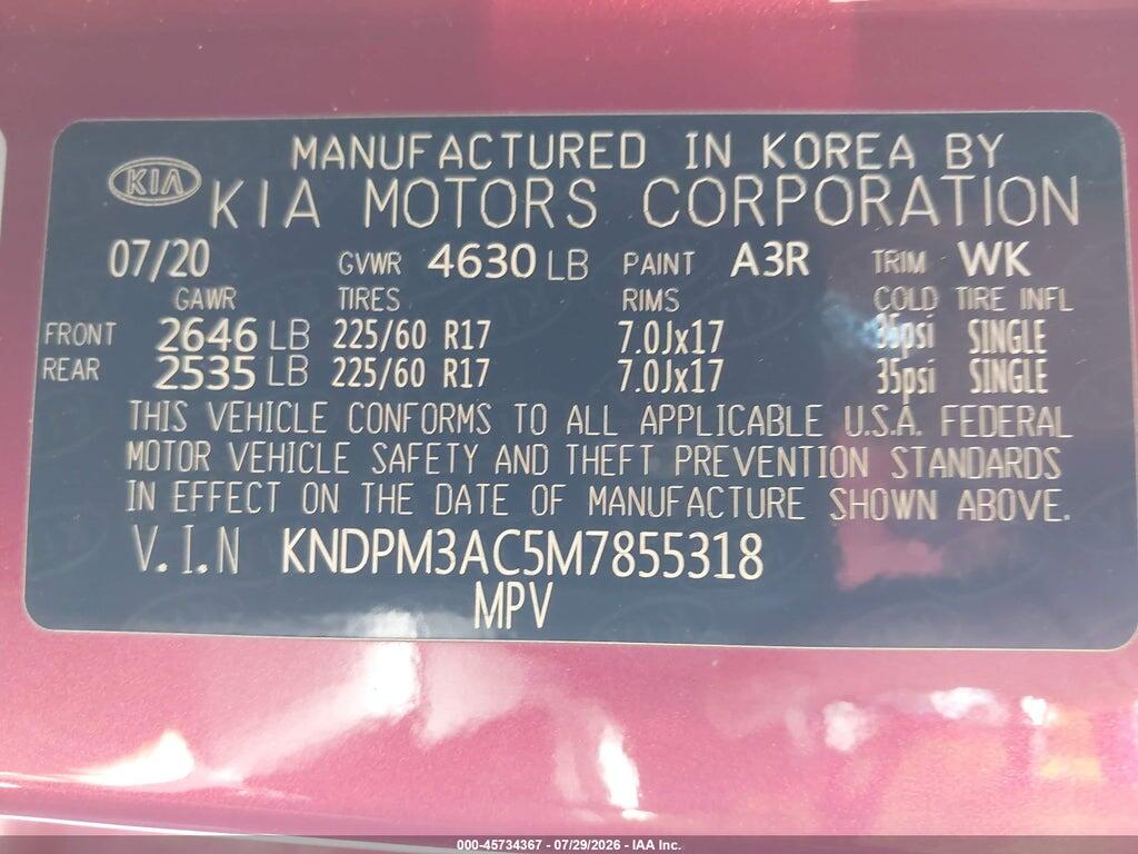 KNDPM3AC5M7855318 2021 KIA SPORTAGE photo no. 9