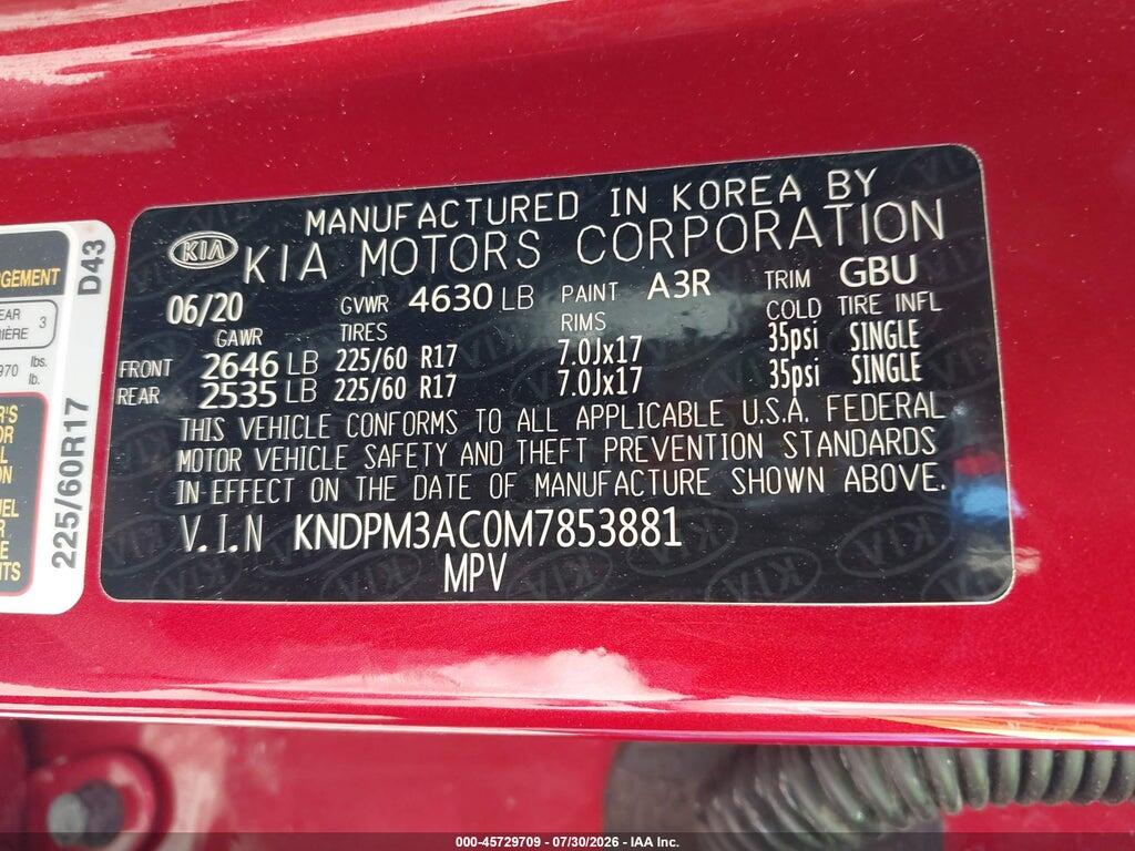 KNDPM3AC0M7853881 2021 KIA SPORTAGE photo no. 9