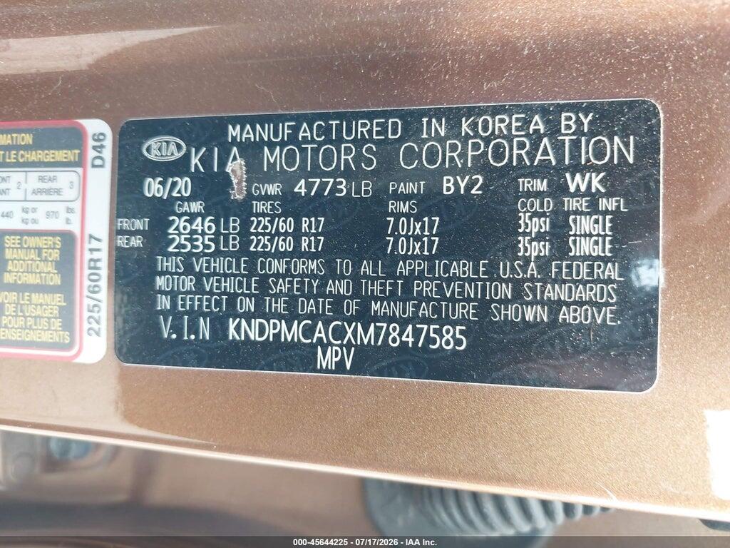 KNDPMCACXM7847585 2021 KIA SPORTAGE photo no. 9