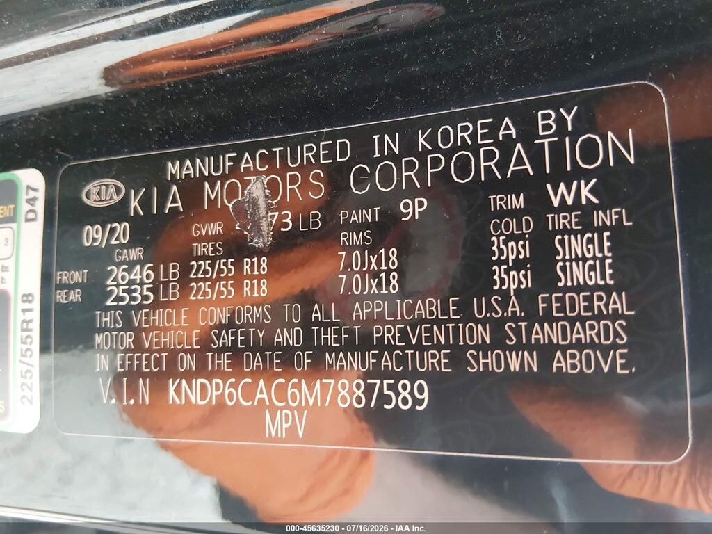 KNDP6CAC6M7887589 2021 KIA SPORTAGE photo no. 9
