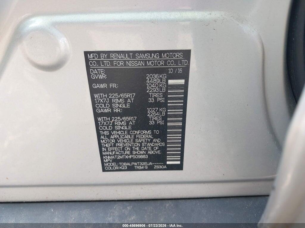 KNMAT2MTXHP509883 2017 NISSAN ROGUE photo no. 9