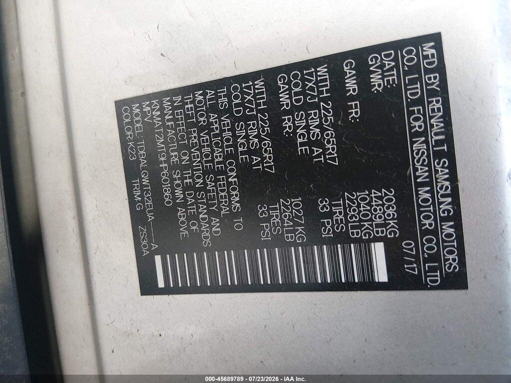 KNMAT2MT9HP601860 2017 NISSAN ROGUE photo no. 9