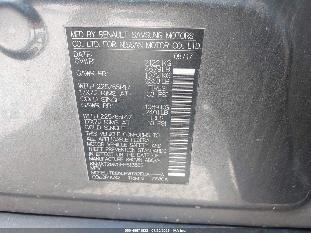 KNMAT2MV5HP613862 2017 NISSAN ROGUE photo no. 9