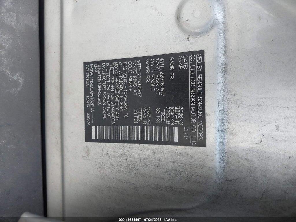 KNMAT2MT3HP551960 2017 NISSAN ROGUE photo no. 9