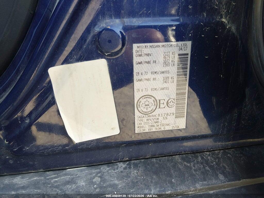 5N1AT2MV4HC817829 2017 NISSAN ROGUE photo no. 9