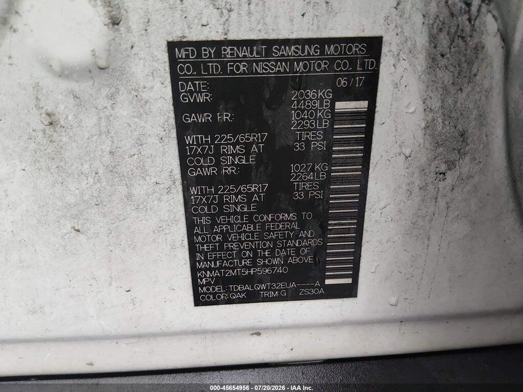 KNMAT2MT5HP596740 2017 NISSAN ROGUE photo no. 9