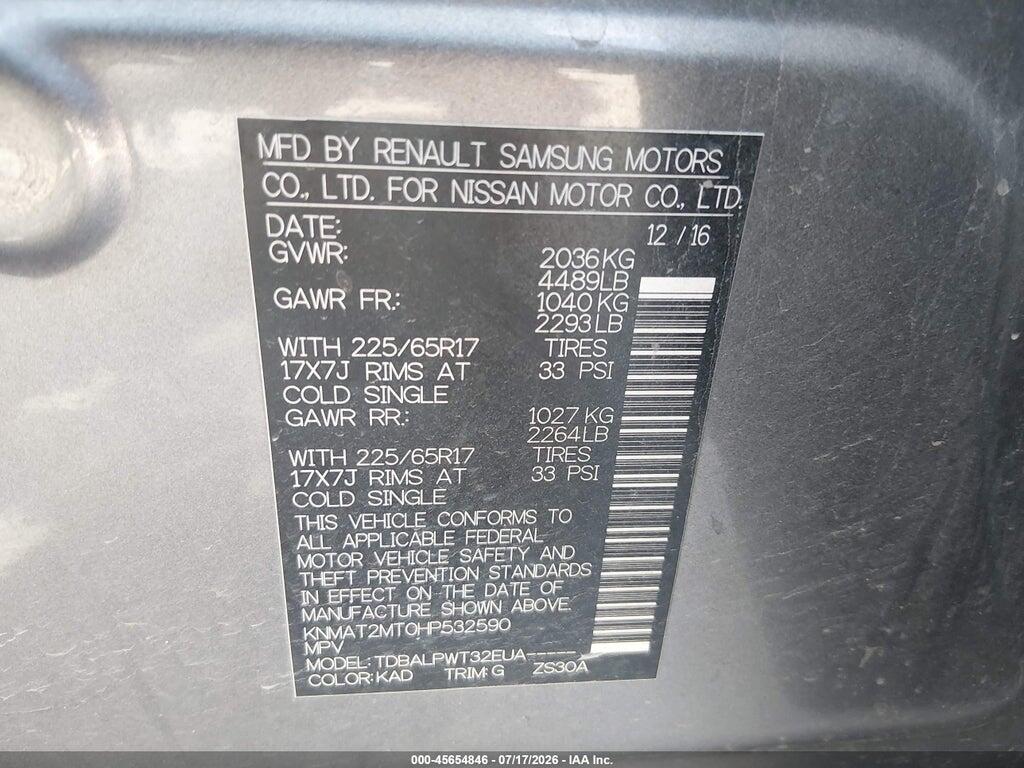KNMAT2MT0HP532590 2017 NISSAN ROGUE photo no. 9