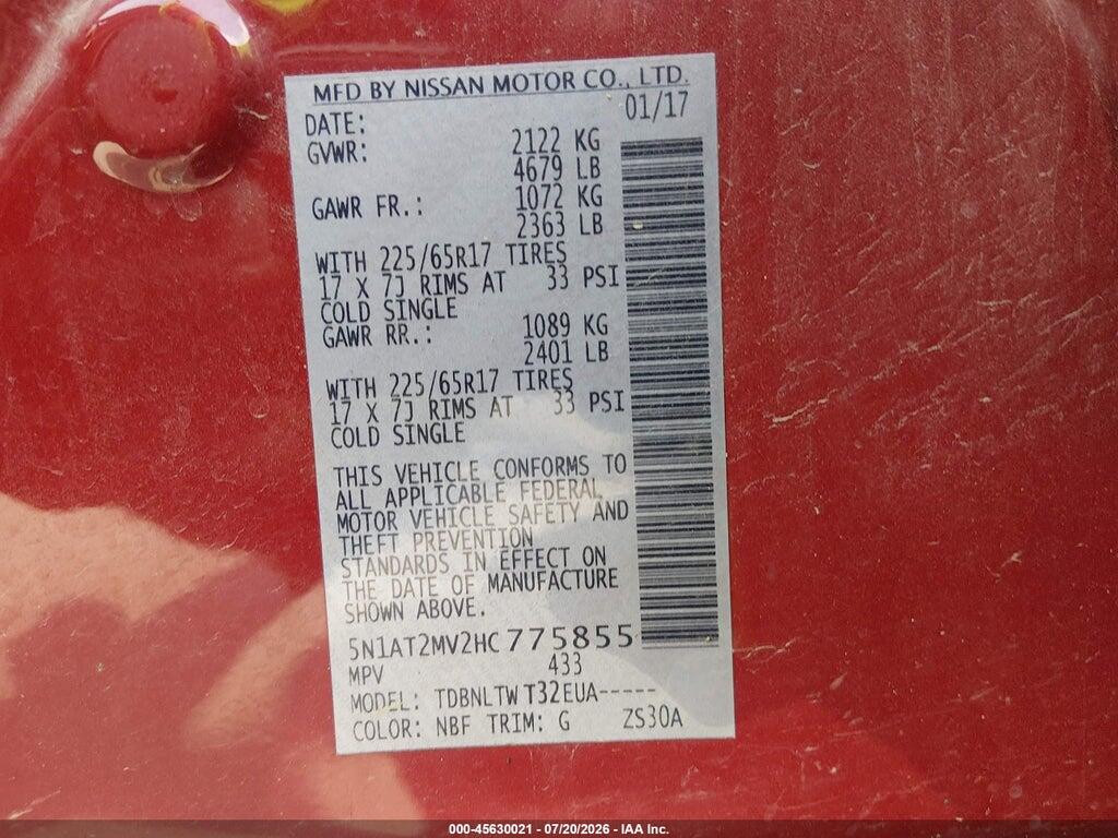 5N1AT2MV2HC775855 2017 NISSAN ROGUE photo no. 9