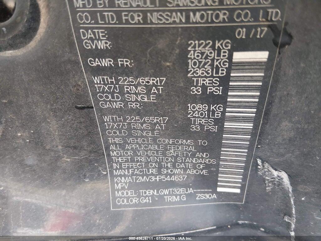 KNMAT2MV3HP544637 2017 NISSAN ROGUE photo no. 9