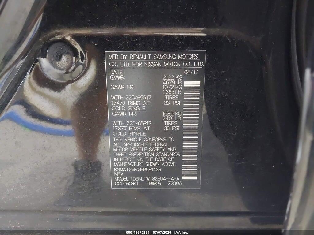 KNMAT2MV2HP581436 2017 NISSAN ROGUE photo no. 9